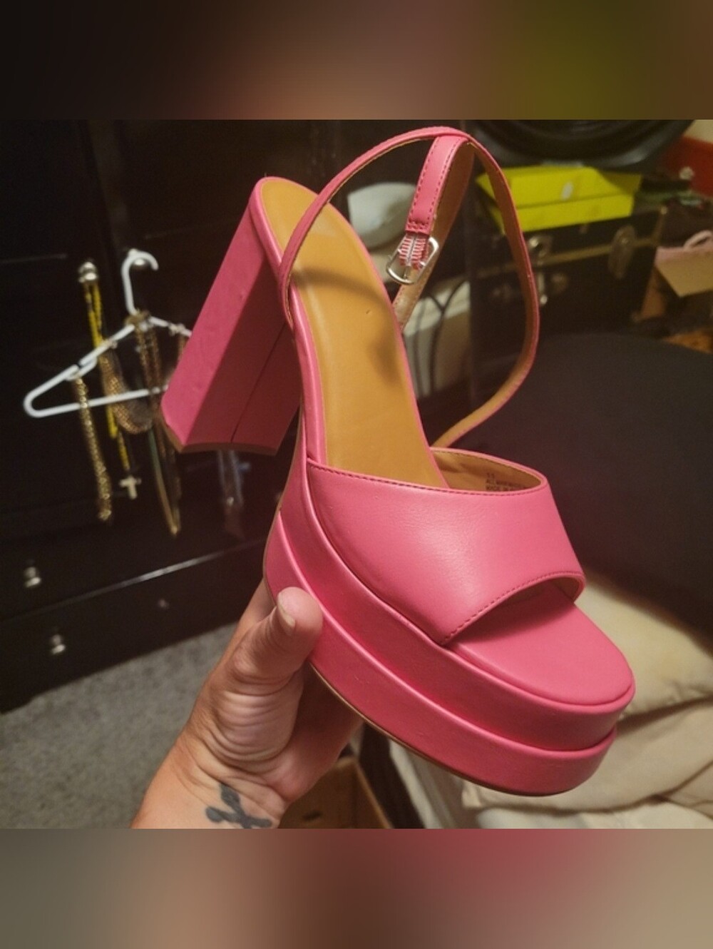 Wild fable Alessia barbie pink faux leather platform pumps chunky heels 11 NWT - Picture 14 of 17